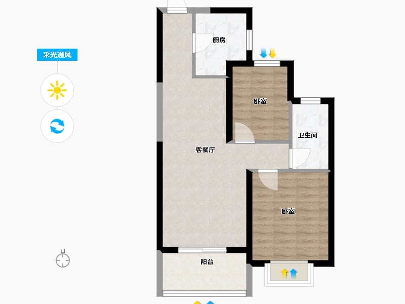 云南省-西双版纳傣族自治州-雅居乐西双林语-63.00-户型库-采光通风