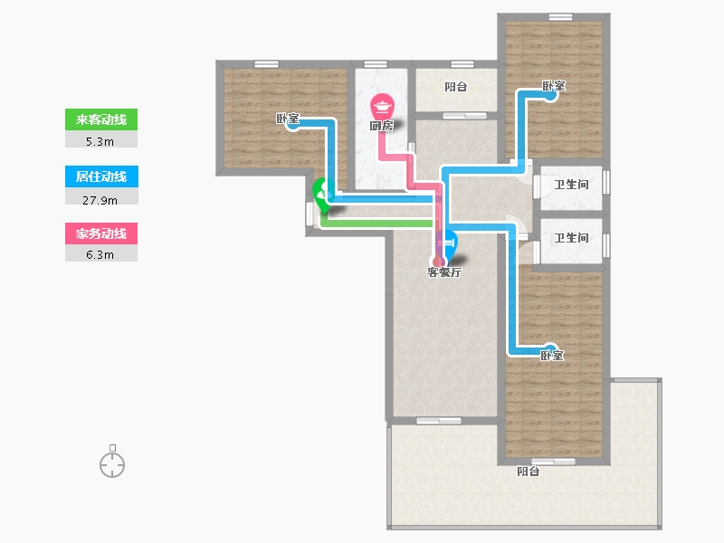 陕西省-西安市-观澜天下-137.03-户型库-动静线