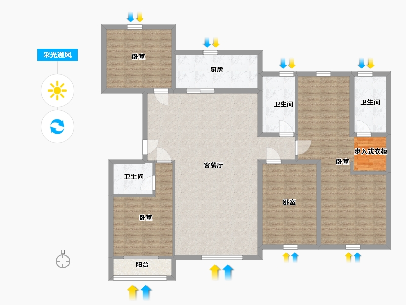 辽宁省-盘锦市-精工福地-143.14-户型库-采光通风