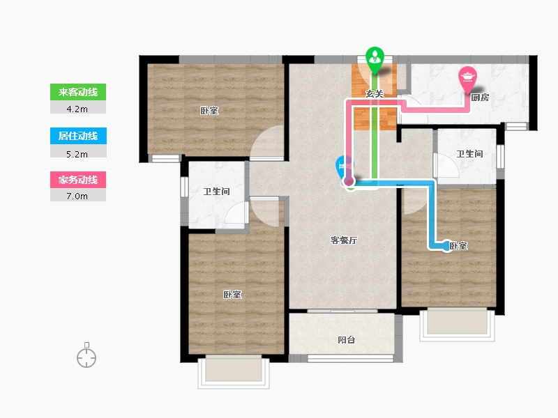 陕西省-西安市-奥园誉府-88.01-户型库-动静线