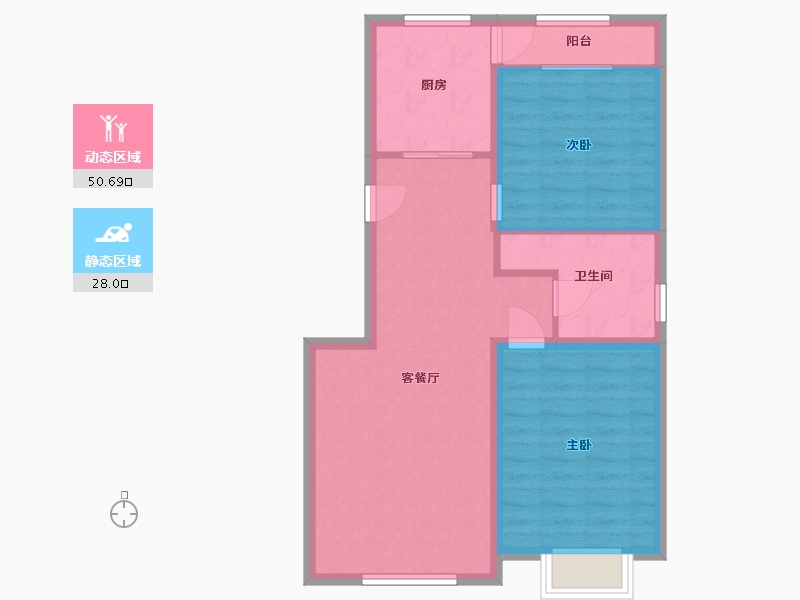 吉林省-延边朝鲜族自治州-瑞元壹品-70.71-户型库-动静分区