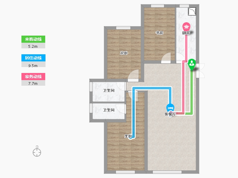 黑龙江省-牡丹江市-星河传说·花园城-89.96-户型库-动静线