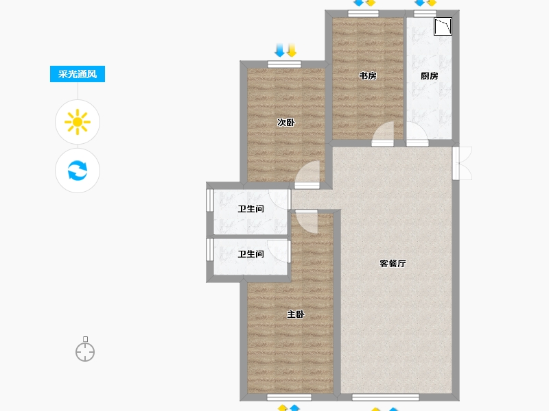 黑龙江省-牡丹江市-星河传说·花园城-89.96-户型库-采光通风