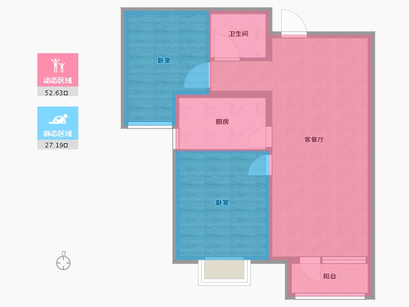 河北省-邢台市-东胜紫御兰庭-71.58-户型库-动静分区