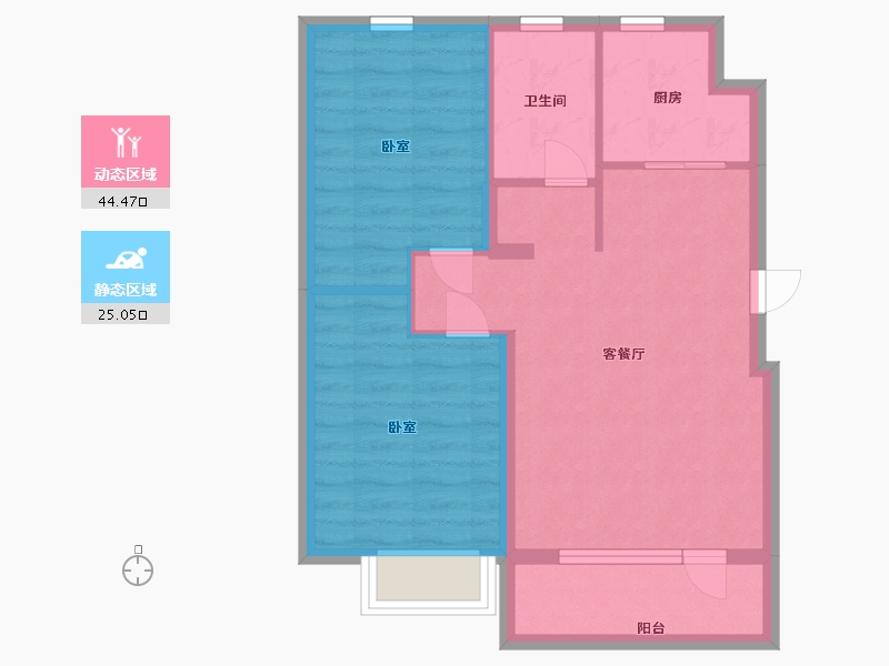 辽宁省-大连市-绿城湖畔和庐-62.00-户型库-动静分区