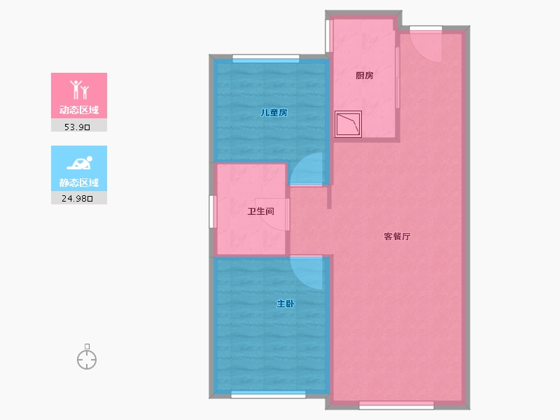 黑龙江省-哈尔滨市-中海·时代名邸-71.00-户型库-动静分区