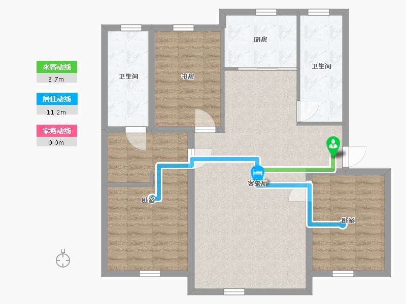 辽宁省-丹东市-东港西湖别院-88.77-户型库-动静线