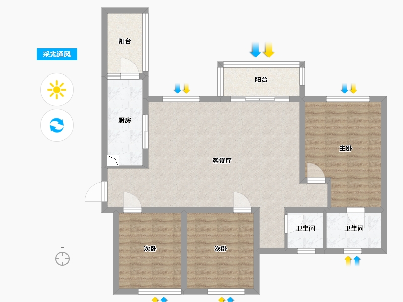 四川省-眉山市-保利仁里二期-93.46-户型库-采光通风