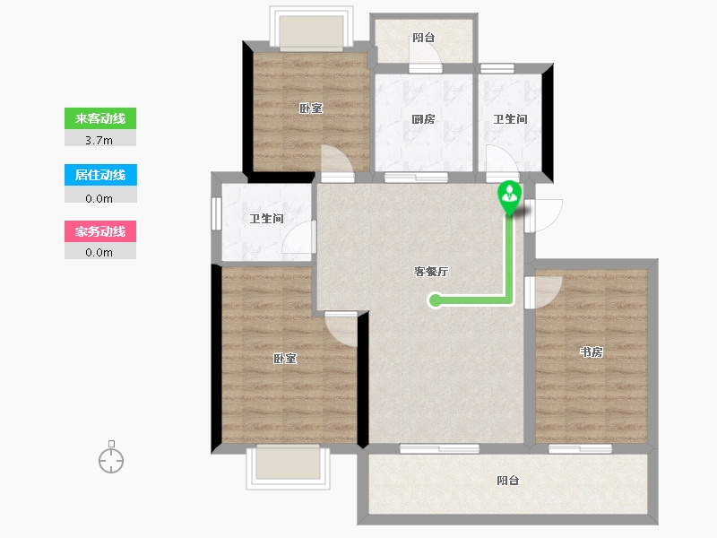 云南省-昆明市-绿地滇池国际健康城 山海里-85.21-户型库-动静线