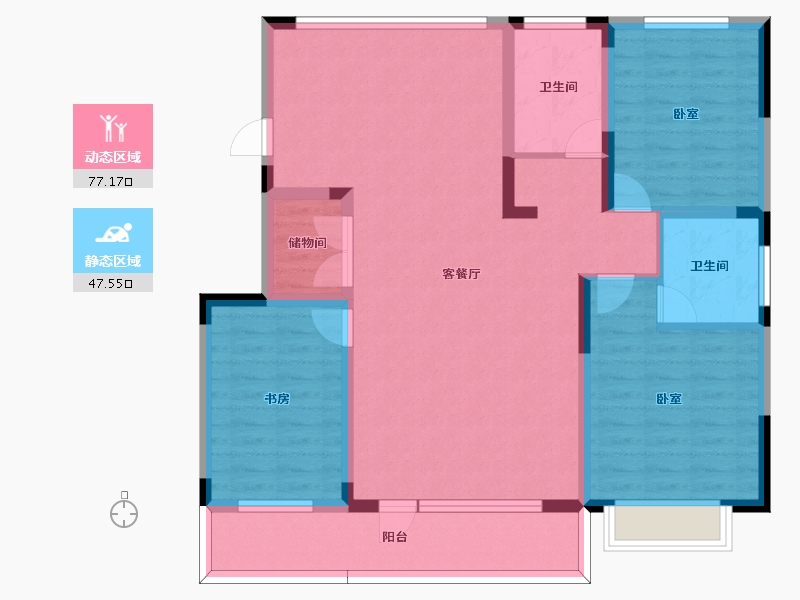 吉林省-四平市-四平华生·龙廷-111.65-户型库-动静分区