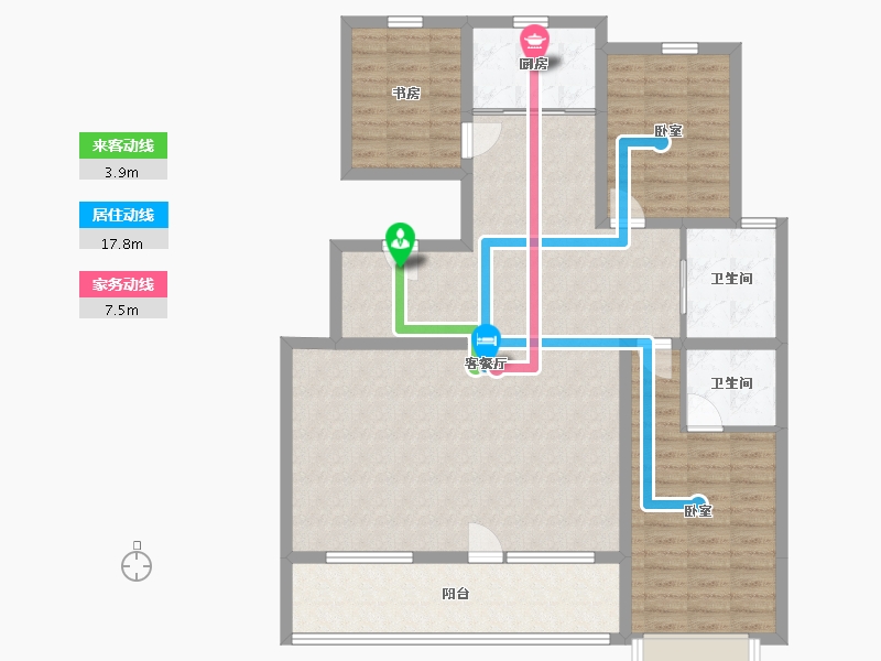 辽宁省-丹东市-全德·仕林华府-119.86-户型库-动静线