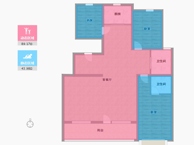 辽宁省-丹东市-全德·仕林华府-119.86-户型库-动静分区