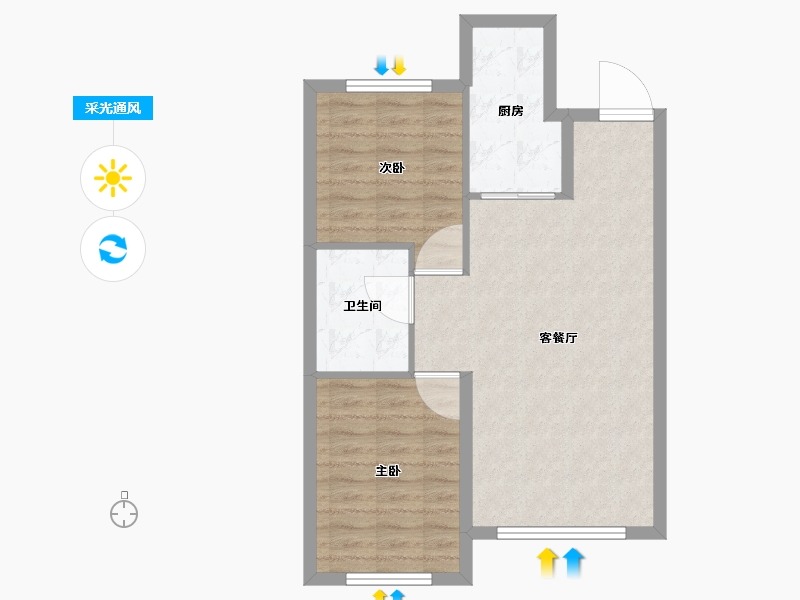 黑龙江省-佳木斯市-融创·冰雪影都-62.89-户型库-采光通风