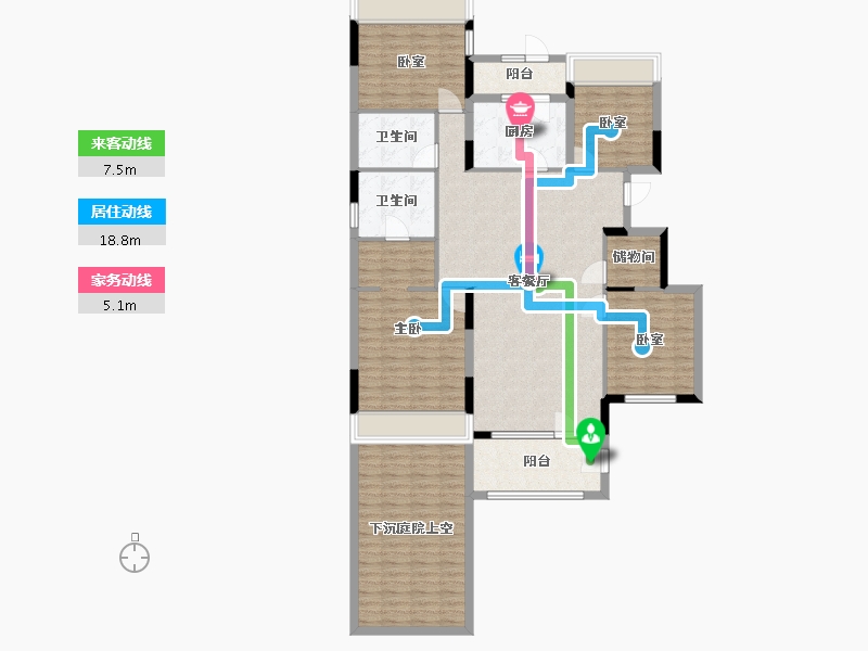 辽宁省-辽阳市-保利大河源著-125.38-户型库-动静线