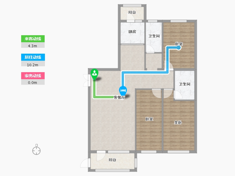 黑龙江省-佳木斯市-万公馆-118.11-户型库-动静线