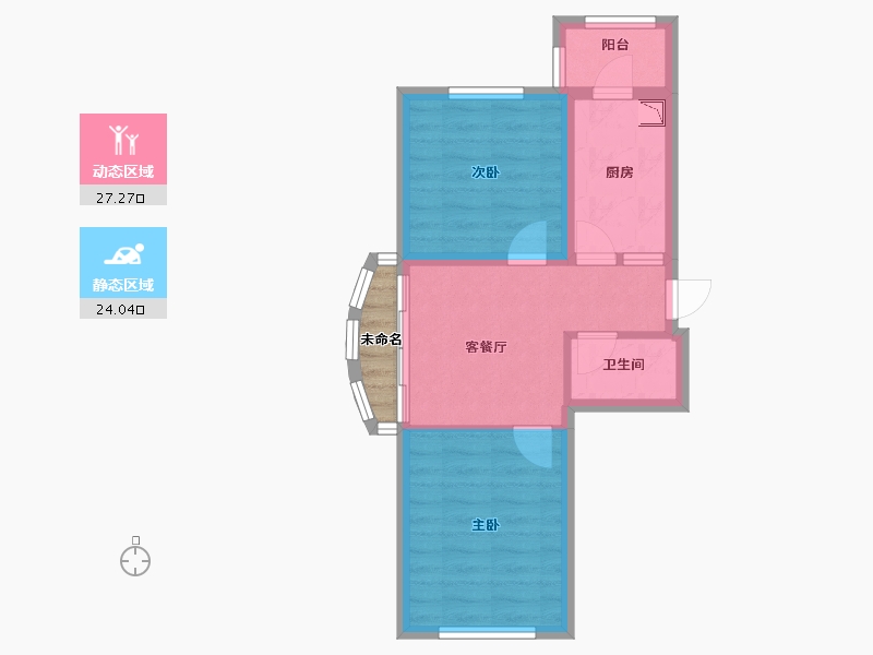 黑龙江省-哈尔滨市-融创公园壹号-47.29-户型库-动静分区