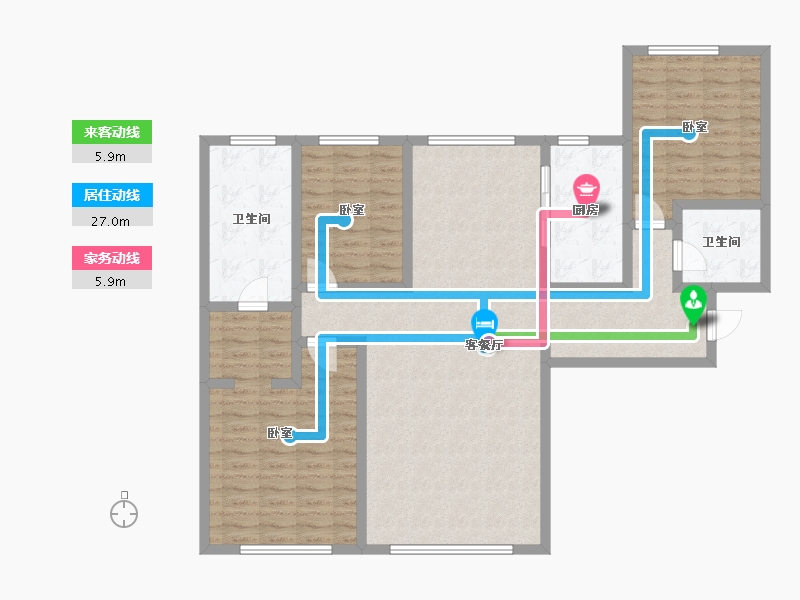 辽宁省-大连市-中航国际广场-119.95-户型库-动静线