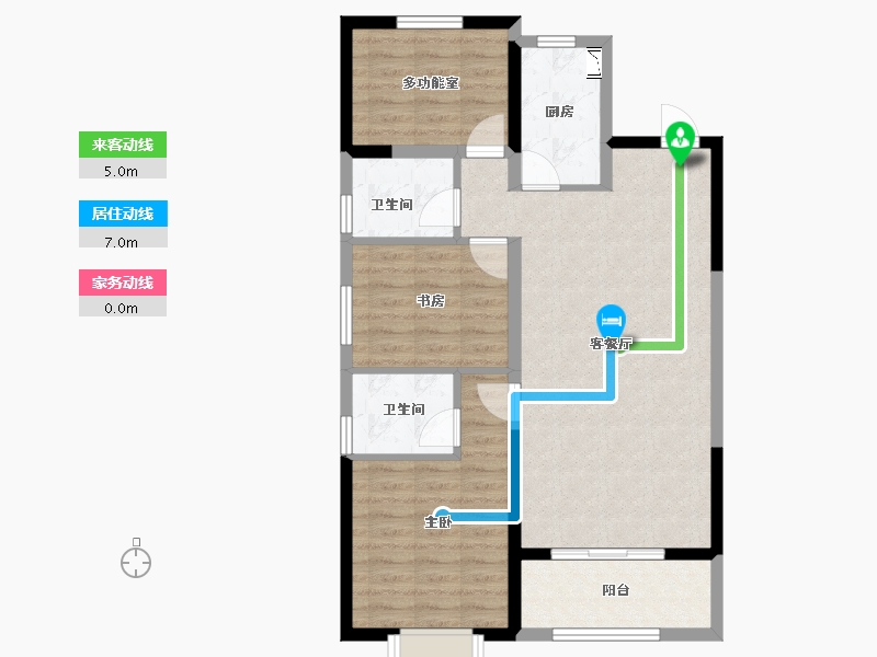 辽宁省-葫芦岛市-坤泰·云著-81.87-户型库-动静线