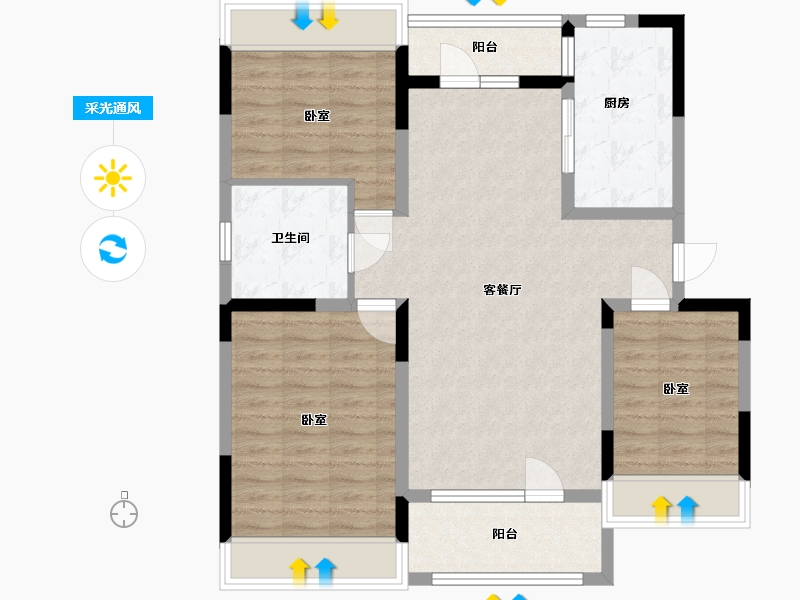 辽宁省-辽阳市-保利大河源著-91.47-户型库-采光通风