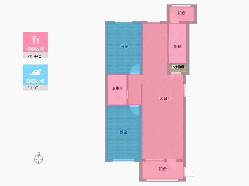 黑龙江省-佳木斯市-万公馆-93.32-户型库-动静分区