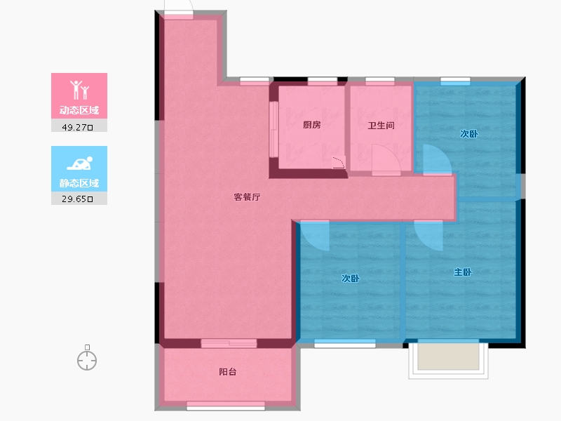 湖北省-武汉市-车都春台里-70.46-户型库-动静分区