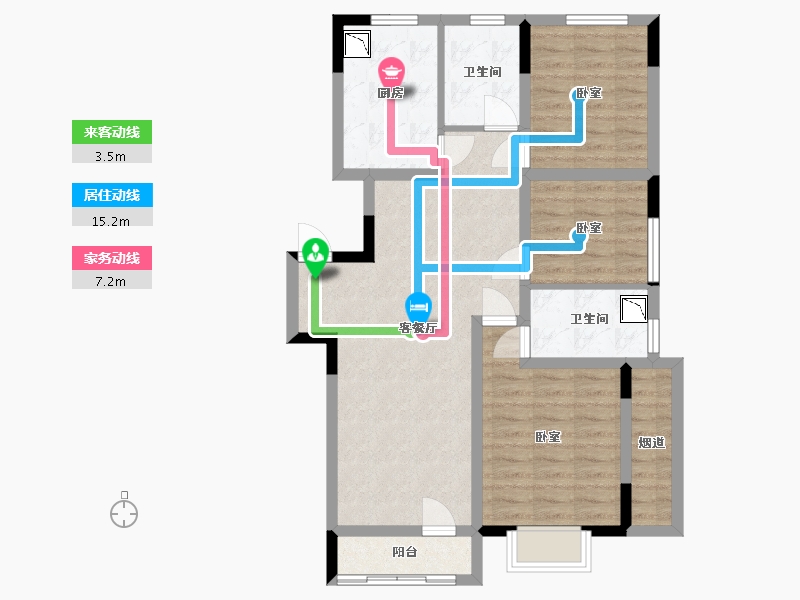 辽宁省-沈阳市-中港城永安嘉苑-82.99-户型库-动静线