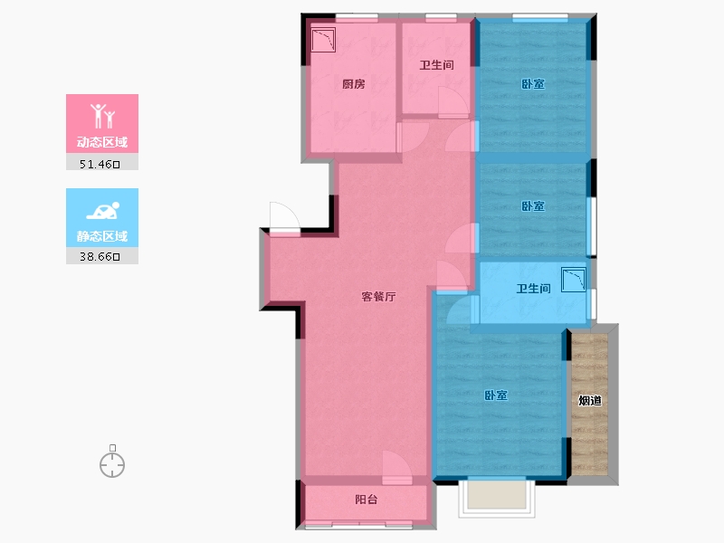 辽宁省-沈阳市-中港城永安嘉苑-82.99-户型库-动静分区