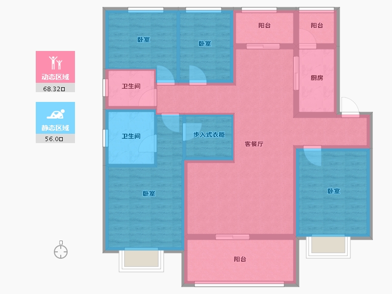 河北省-邢台市-邢台天山熙湖二期-110.01-户型库-动静分区