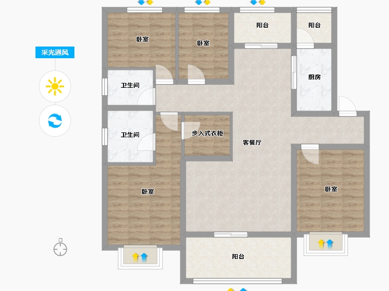 河北省-邢台市-邢台天山熙湖二期-110.01-户型库-采光通风