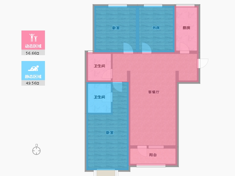 河北省-邢台市-东胜紫御兰庭-94.11-户型库-动静分区