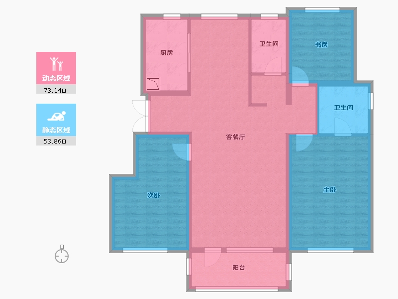 黑龙江省-哈尔滨市-华润置地·静安府-114.09-户型库-动静分区