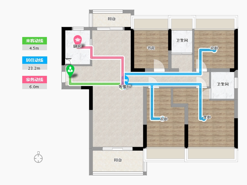 湖北省-咸宁市-赤壁碧桂园-98.20-户型库-动静线