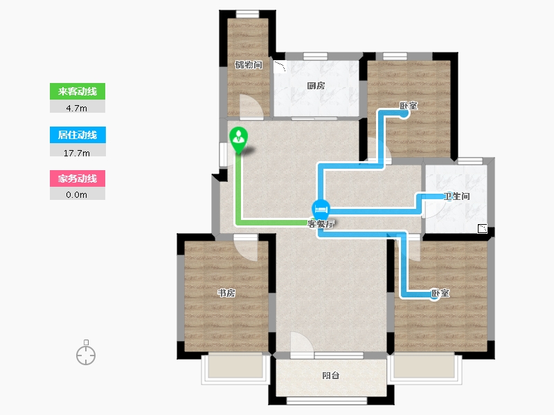 辽宁省-丹东市-凯旋公馆-85.81-户型库-动静线