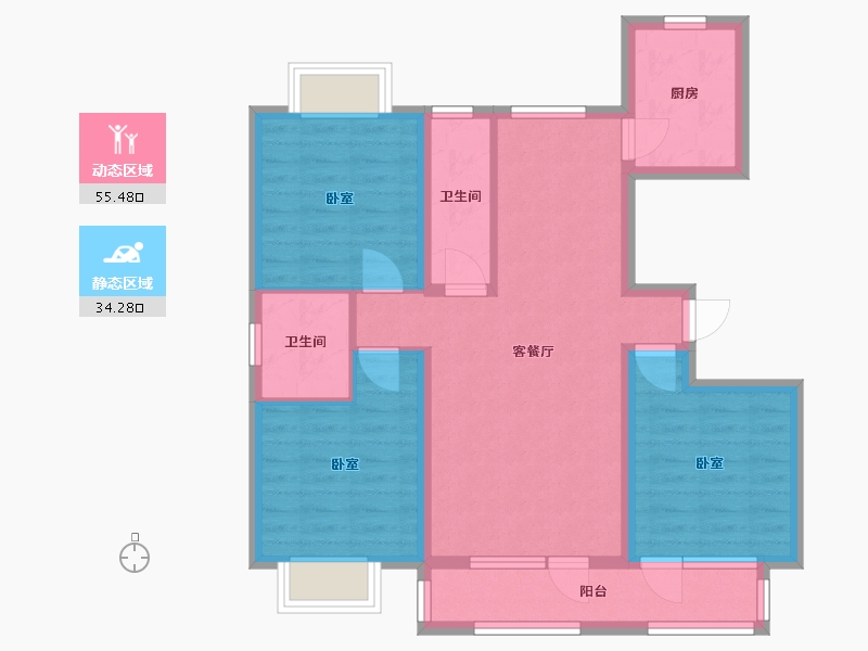 河北省-邢台市-东胜紫御兰庭-78.99-户型库-动静分区