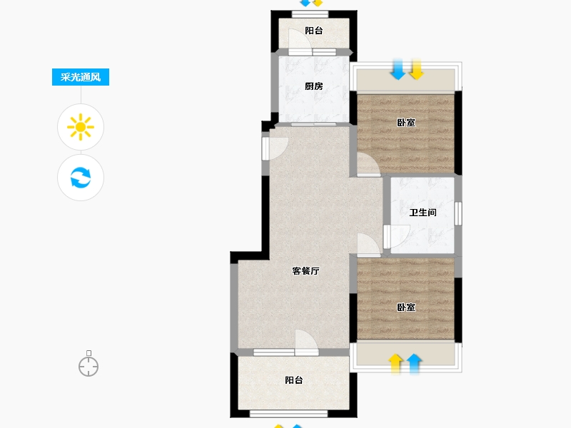 辽宁省-辽阳市-保利大河源著-65.29-户型库-采光通风