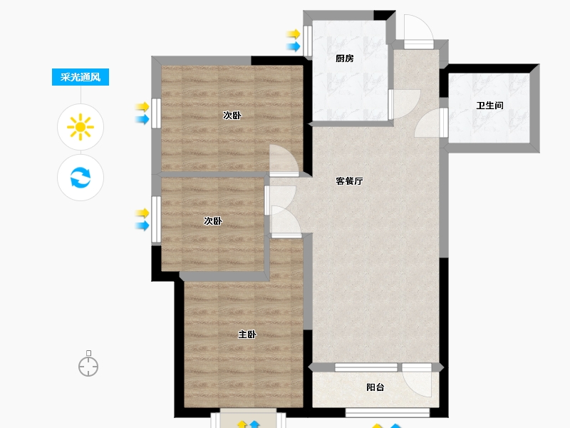 辽宁省-沈阳市-保利达翠堤湾-68.00-户型库-采光通风