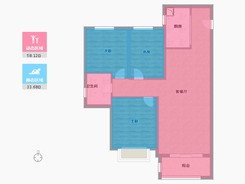 黑龙江省-哈尔滨市-新松·未来ONE-82.00-户型库-动静分区