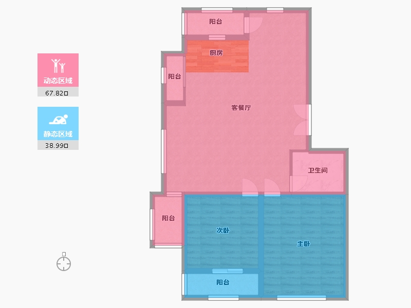 吉林省-延边朝鲜族自治州-嘉和依湖居-96.72-户型库-动静分区