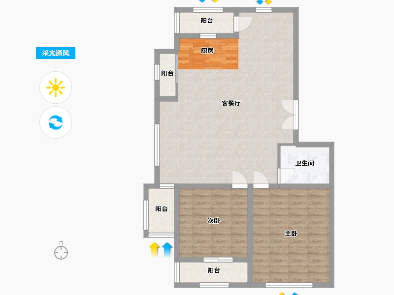 吉林省-延边朝鲜族自治州-嘉和依湖居-96.72-户型库-采光通风