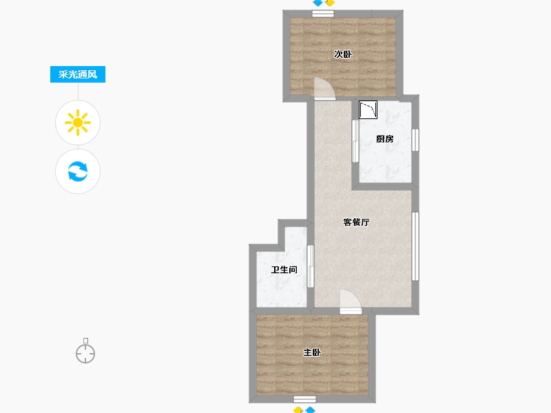 辽宁省-抚顺市-格林东郡-50.79-户型库-采光通风