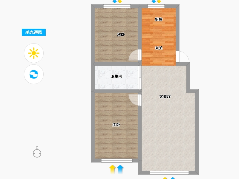 吉林省-通化市-东正奥园二期香林郡-66.97-户型库-采光通风