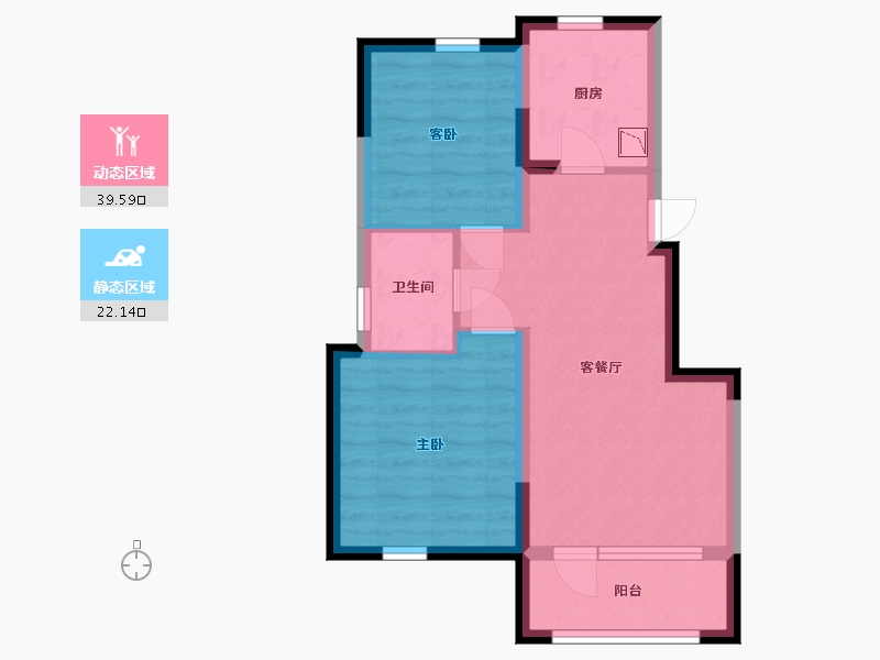 辽宁省-大连市-金悦湾-54.13-户型库-动静分区