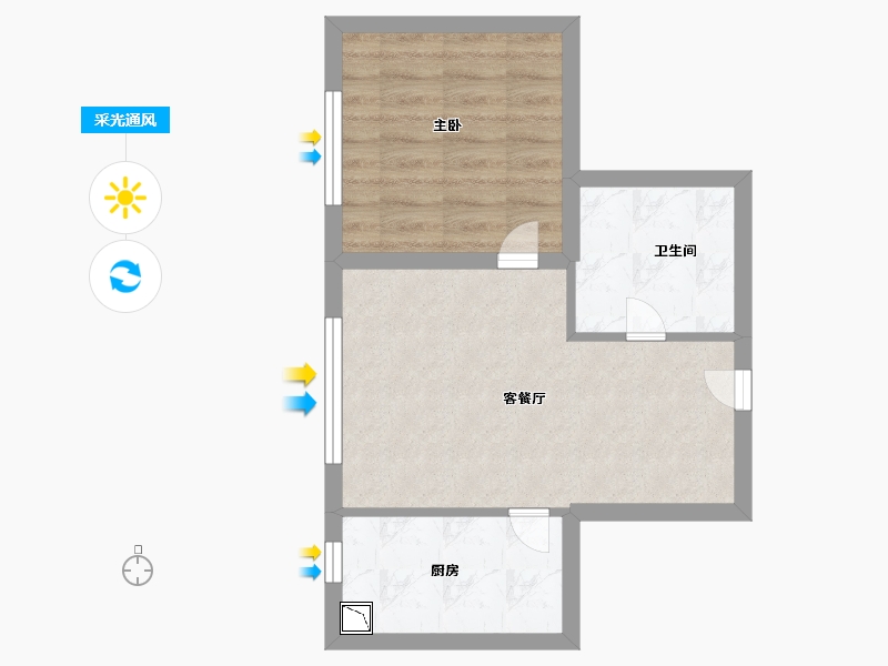 黑龙江省-哈尔滨市-新松·未来ONE-42.00-户型库-采光通风