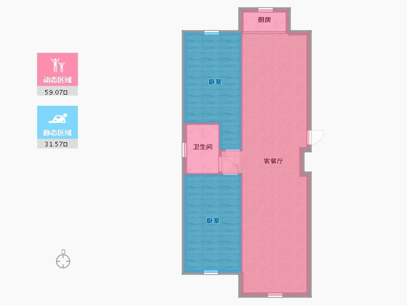 辽宁省-丹东市-红星·港城学府-83.57-户型库-动静分区