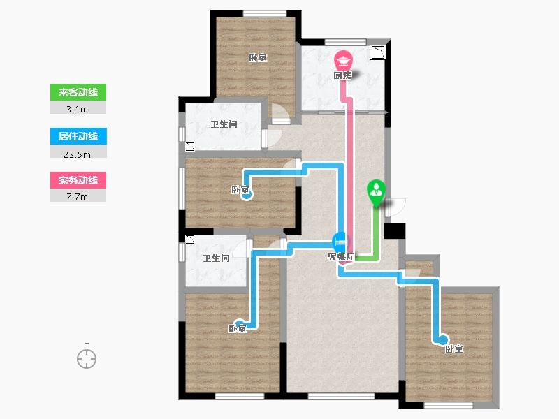 辽宁省-大连市-天下粮仓·璞樾里-122.00-户型库-动静线