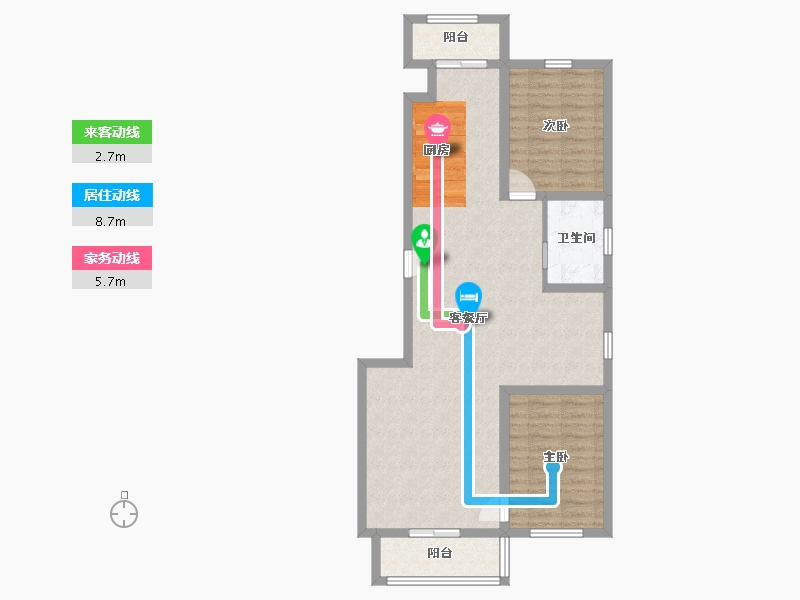 吉林省-延边朝鲜族自治州-金域蓝景-86.85-户型库-动静线