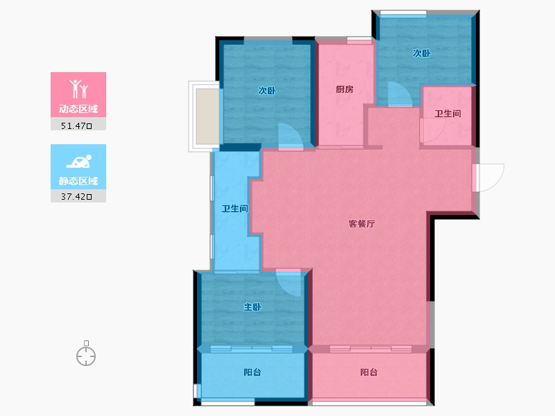 河北省-保定市-北京华银城-80.04-户型库-动静分区