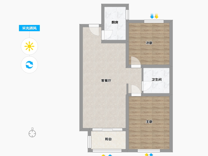 河北省-保定市-北京华银城-70.00-户型库-采光通风