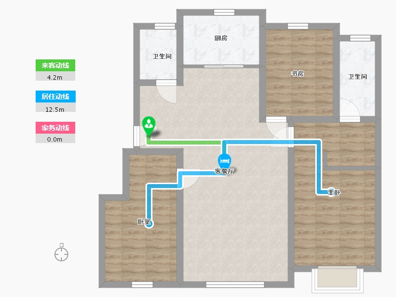 辽宁省-鞍山市-紫云沁园春-92.00-户型库-动静线