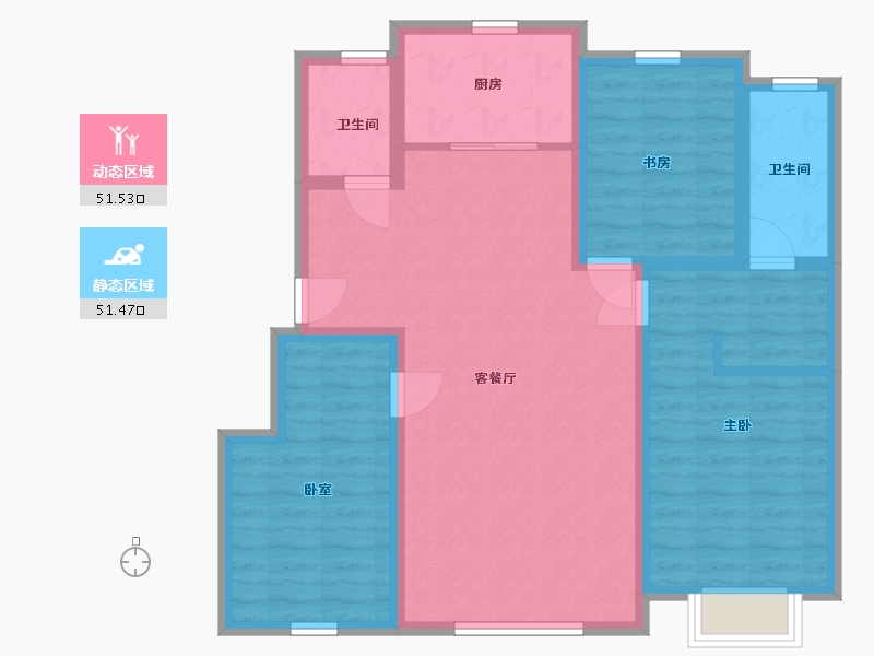 辽宁省-鞍山市-紫云沁园春-92.00-户型库-动静分区